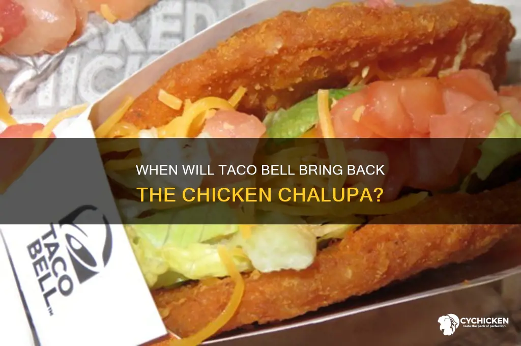 when is the chicken chalupa coming back