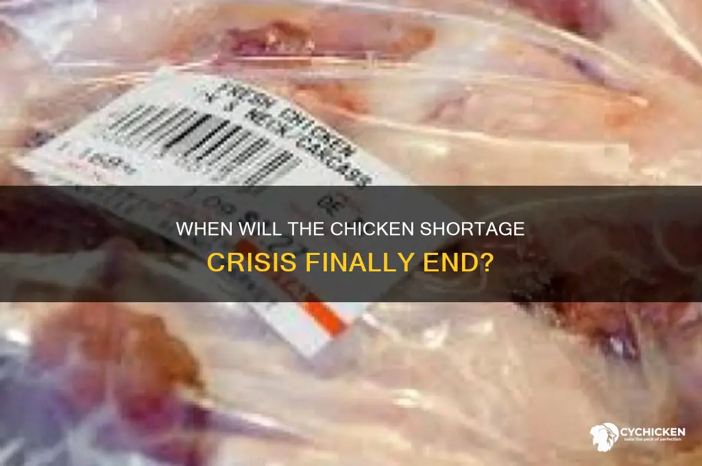 when is the chicken shortage going to end