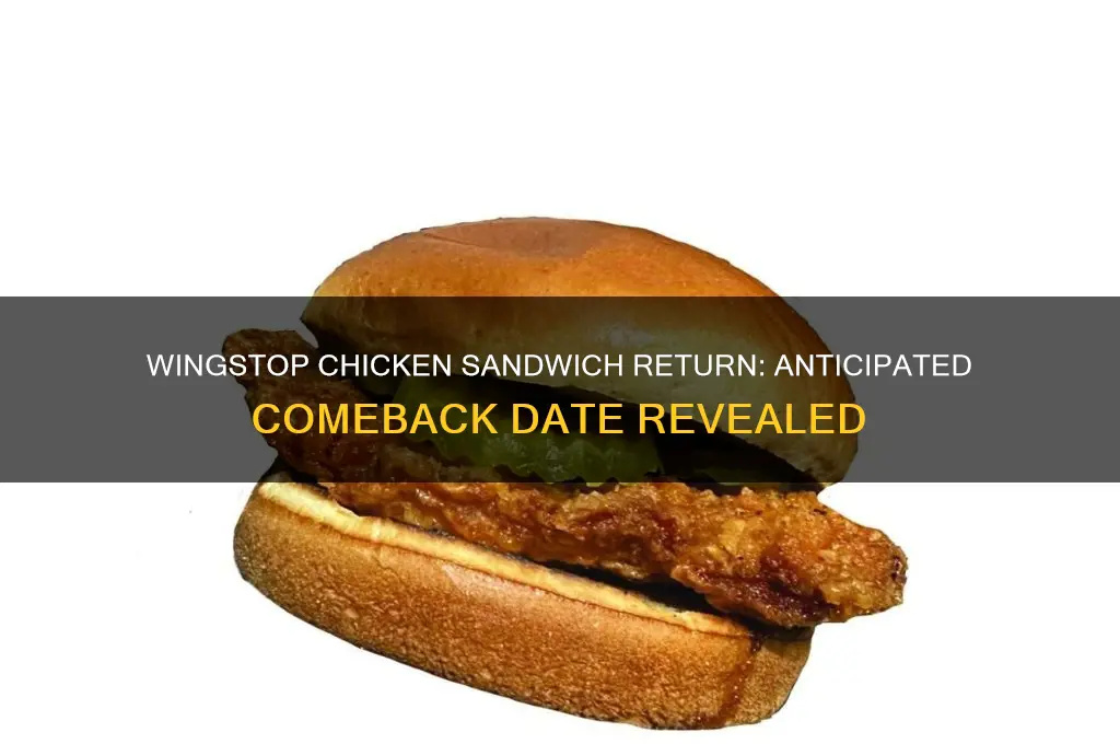 when is the wingstop chicken sandwich coming back