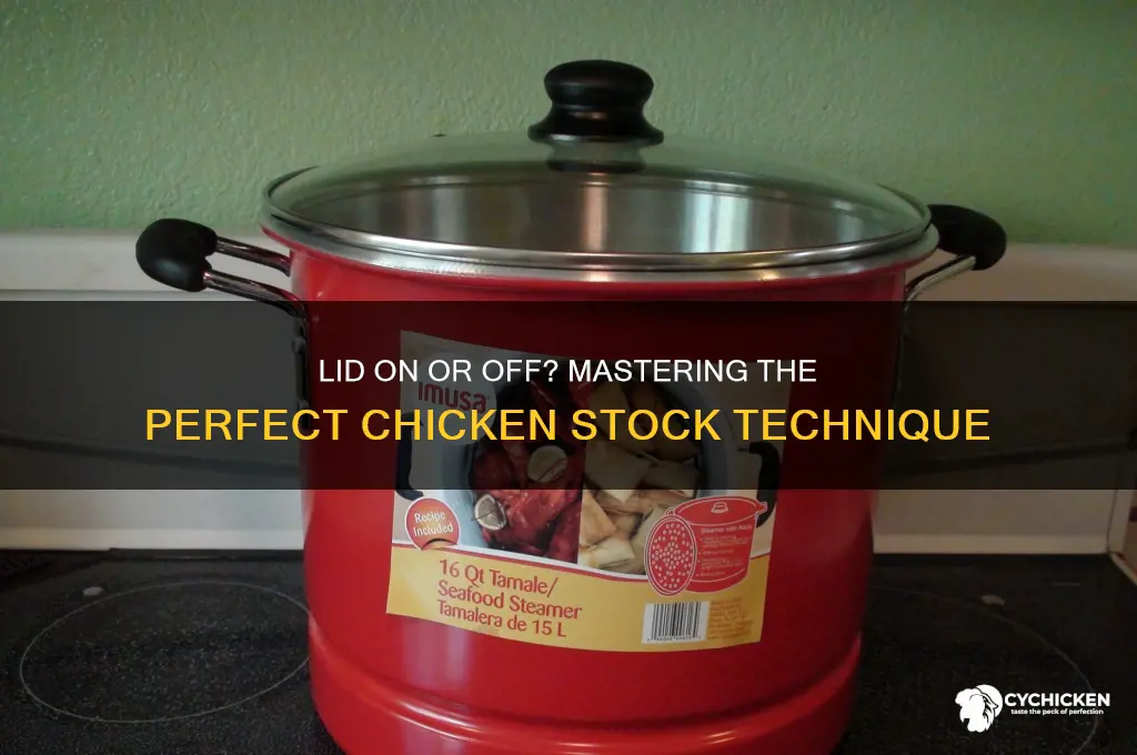 when making chicken stock lid on or off