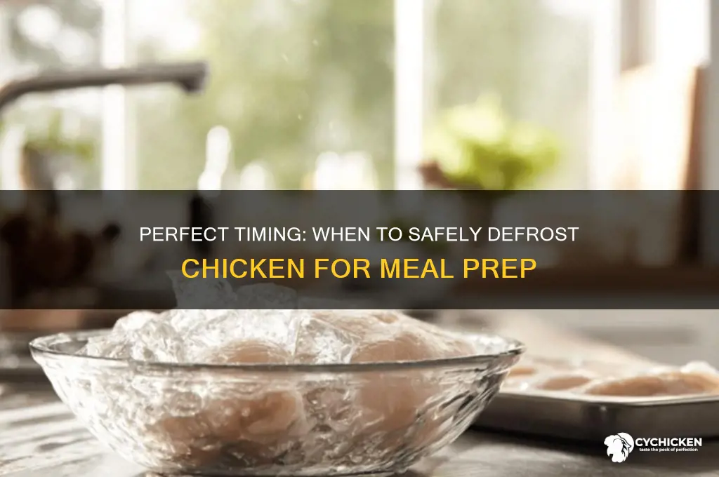 when should i take chicken out to defrost