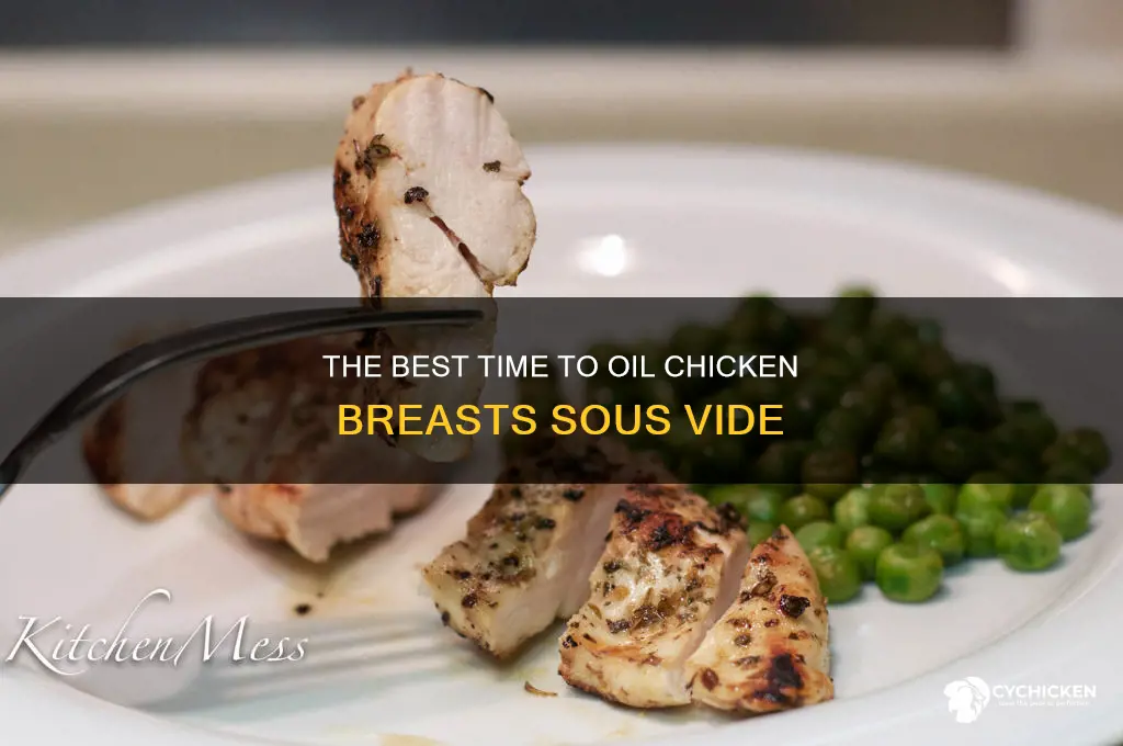 when to add oil to chicken breat sous vide