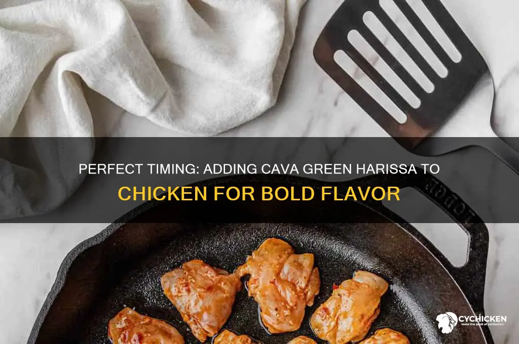 when to put cava green harissa on chicken
