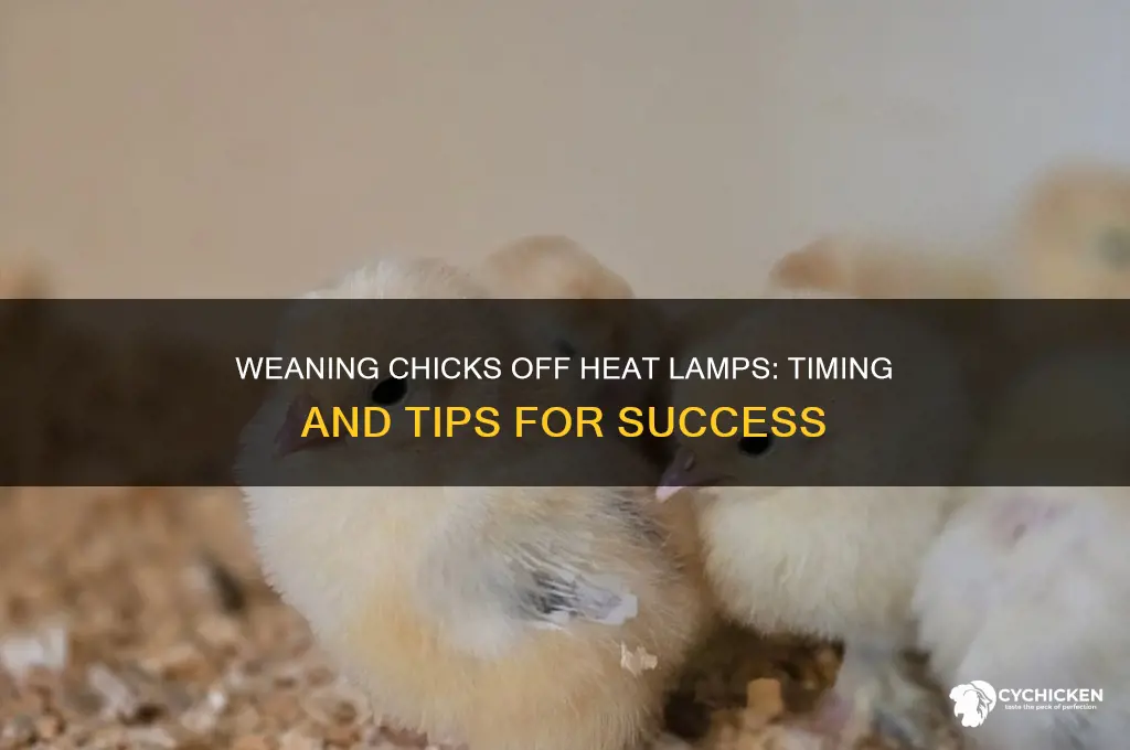 when to start weaning chicks off heat lamp