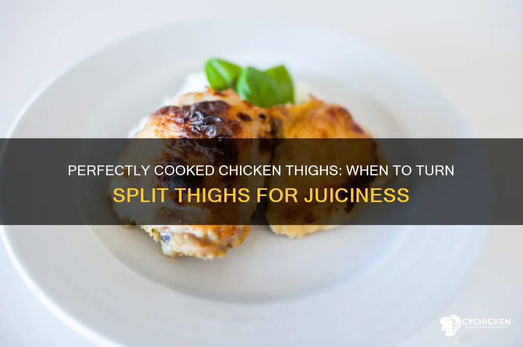 when to turn split chicken thighs