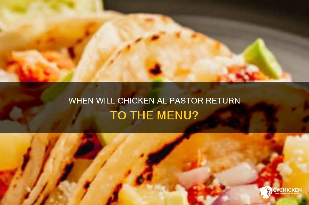 when will chicken al pastor come back