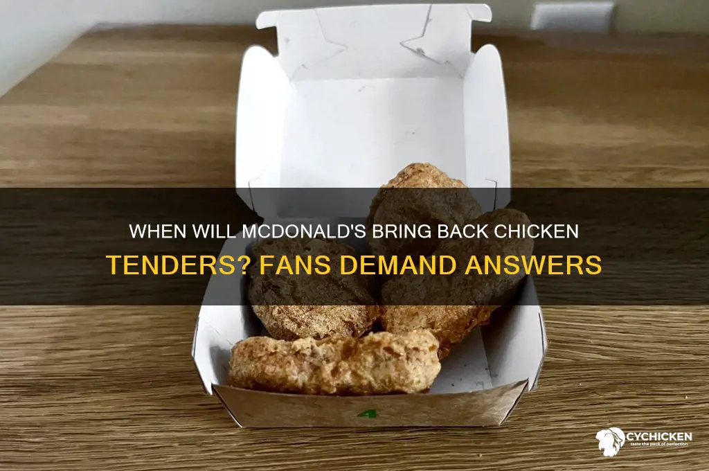 when will mcdonalds bring back chicken tenders