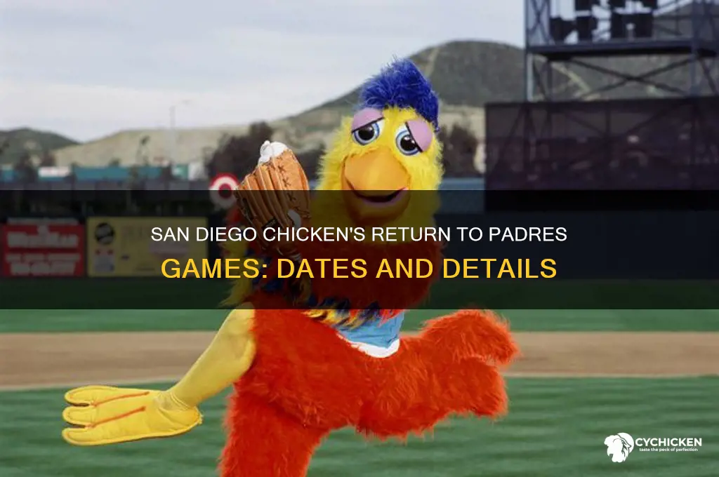 when will san diego chicken be at padres