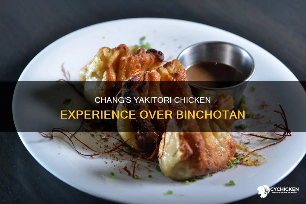 where did david chang have yakitori chicken over binchotan