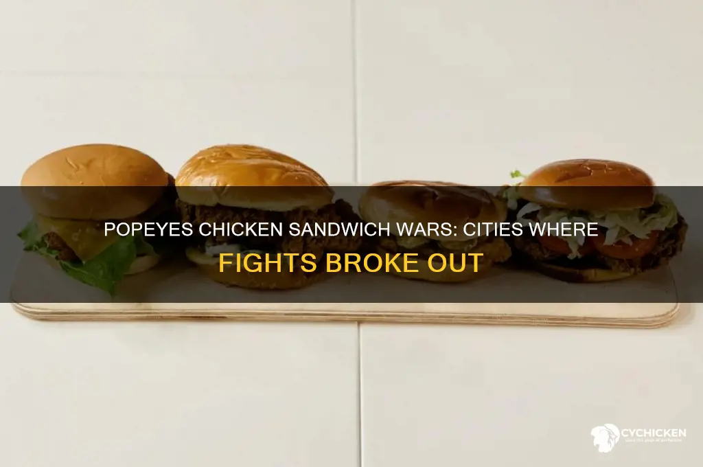 where did people fight over the popeys chicken sandwich