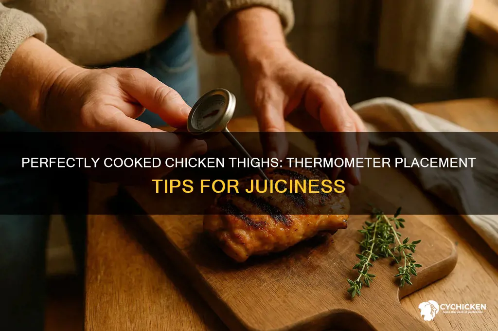 where do you put the thermometer in a chicken thigh