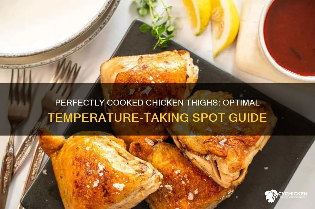 where do you take the temperature in the chicken thigh