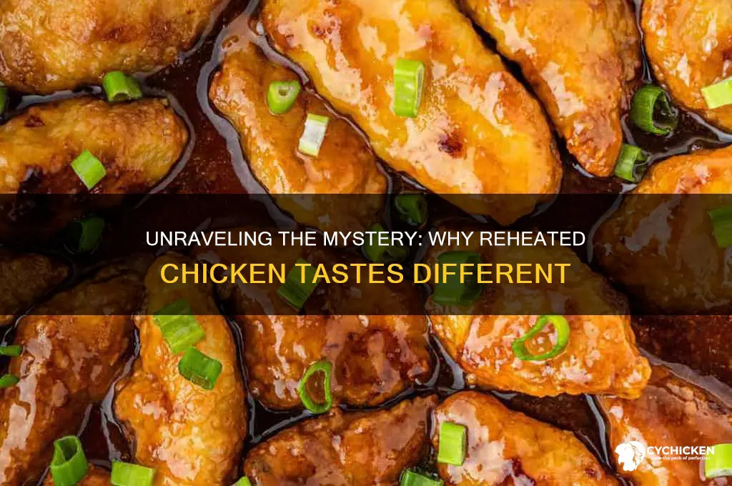 where does the reheat chicken taste come from
