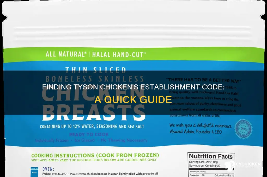 where is establishment code on tyson chicken