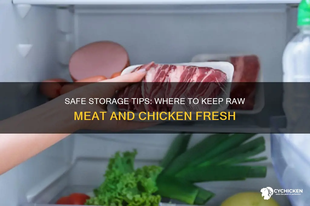 where should raw meat and chicken be stored