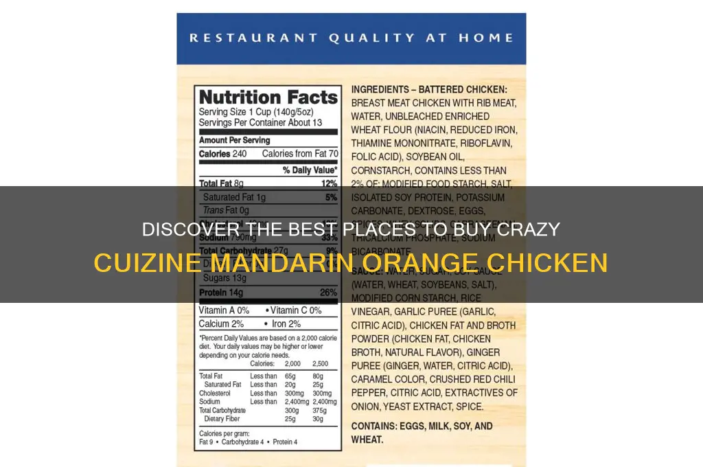 where to buy crazy cuizine mandarin orange chicken