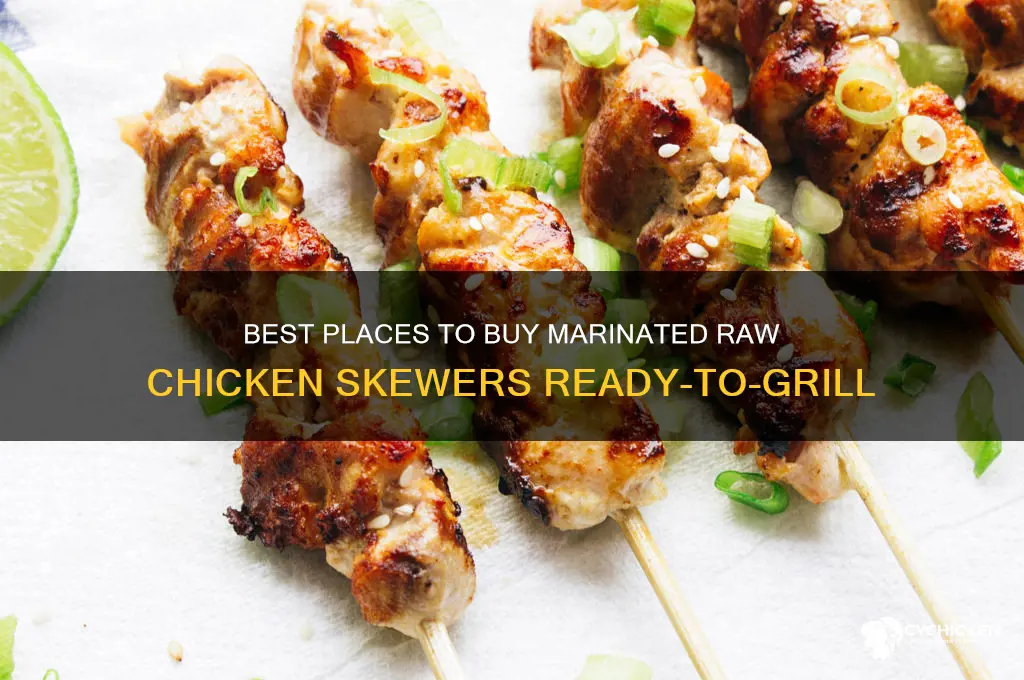 where to buy marinated pre made raw chicken skewers