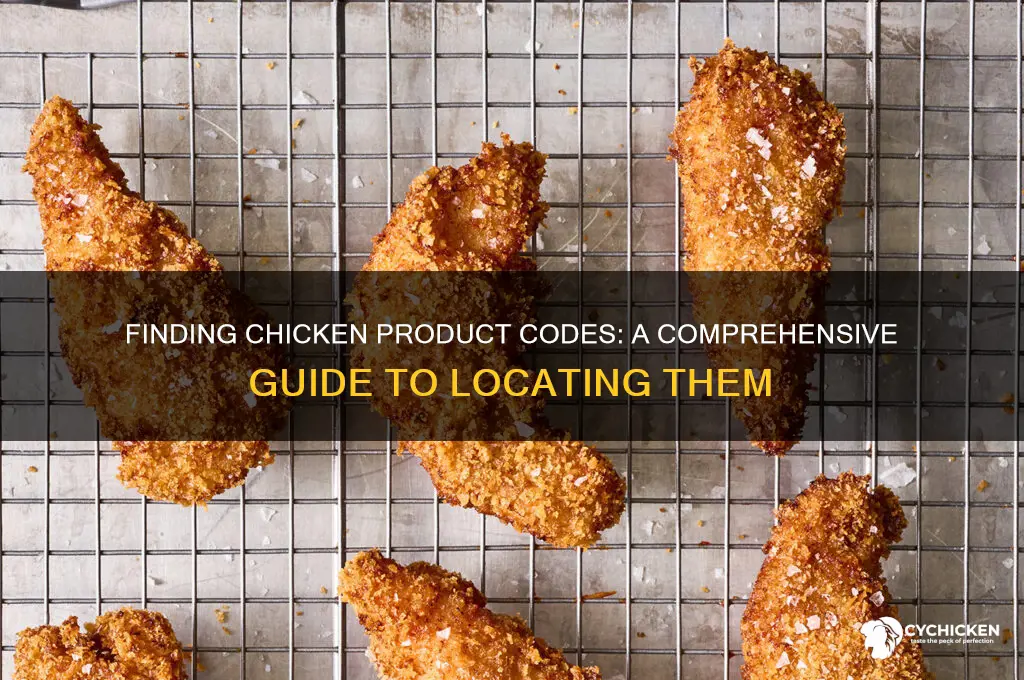 where to find a product code for chicken
