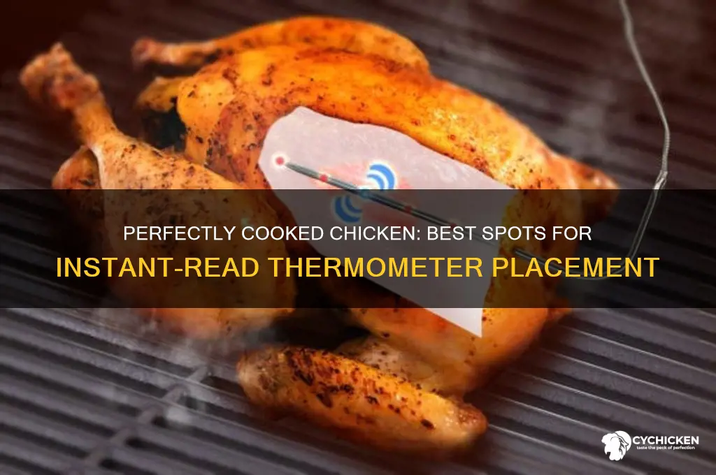where to insert instant read thermometer in chicken