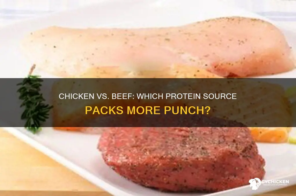 which contains more protein chicken or beef