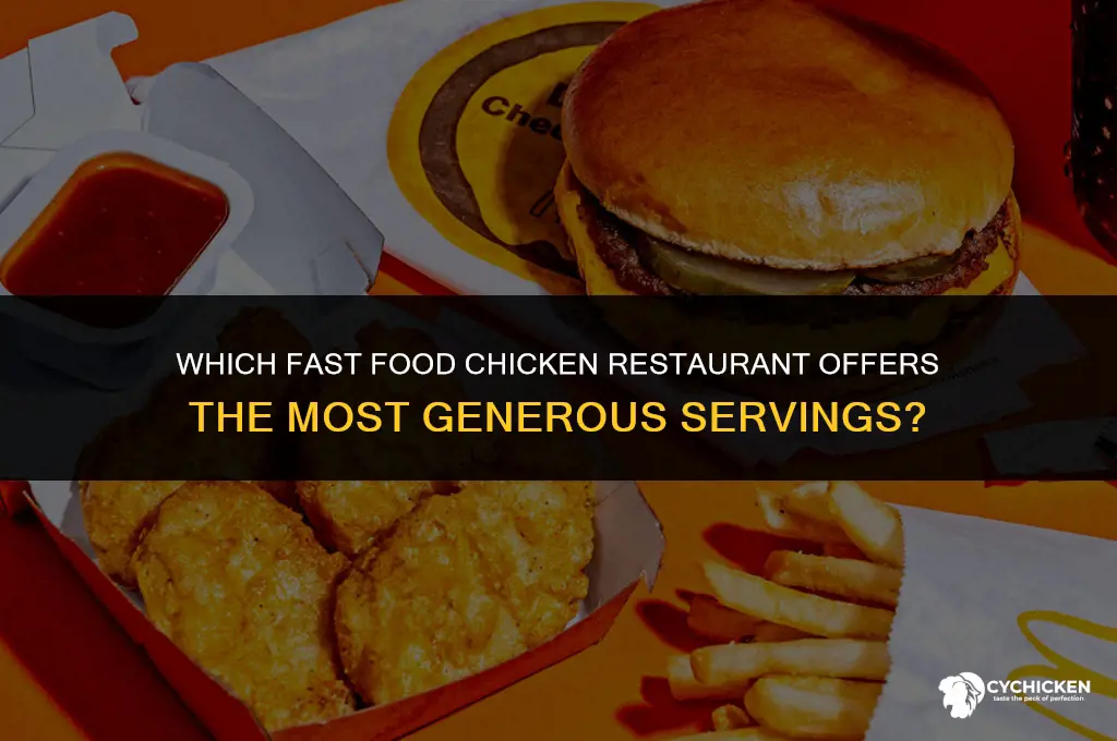 which fast food chicken restaurant gives larger servings