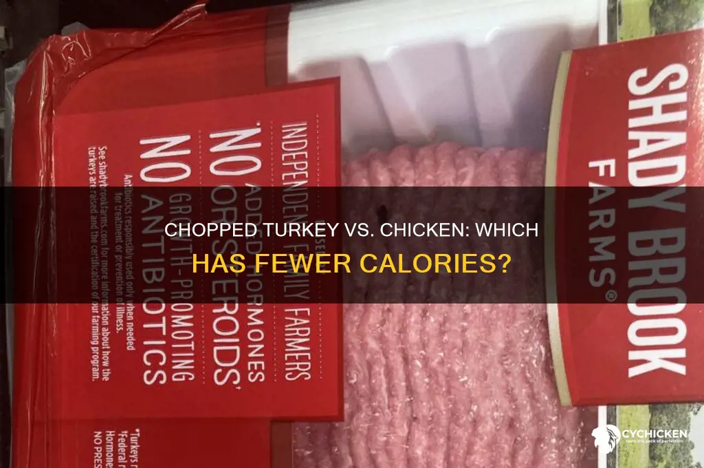 which has less caloriwes chopped turkey or chicken