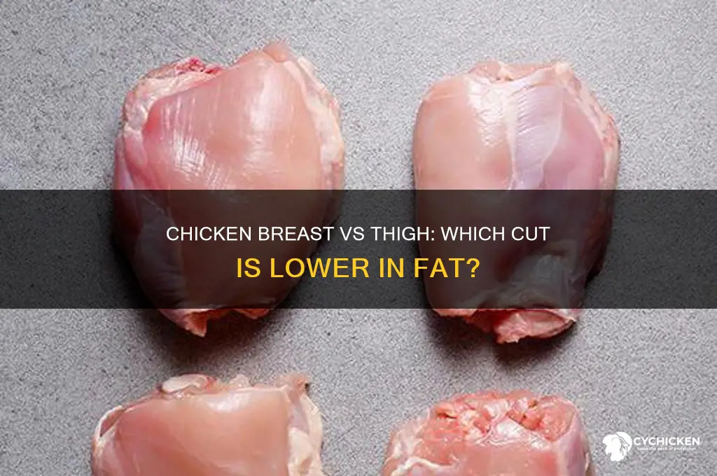 which has less fat chicken breast or thigh