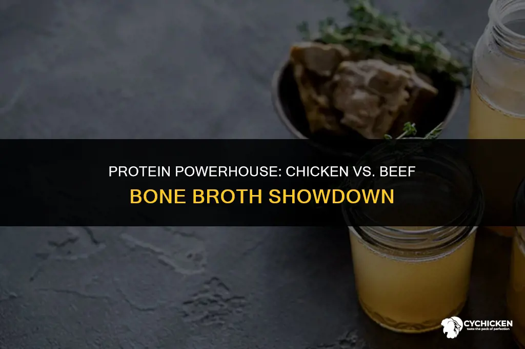 which has more protein chicken or beef bone broth