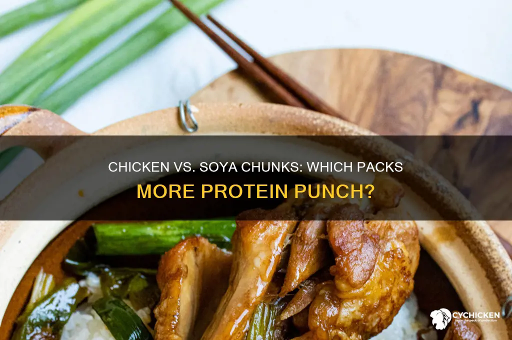 which has more protein chicken or soya chunks