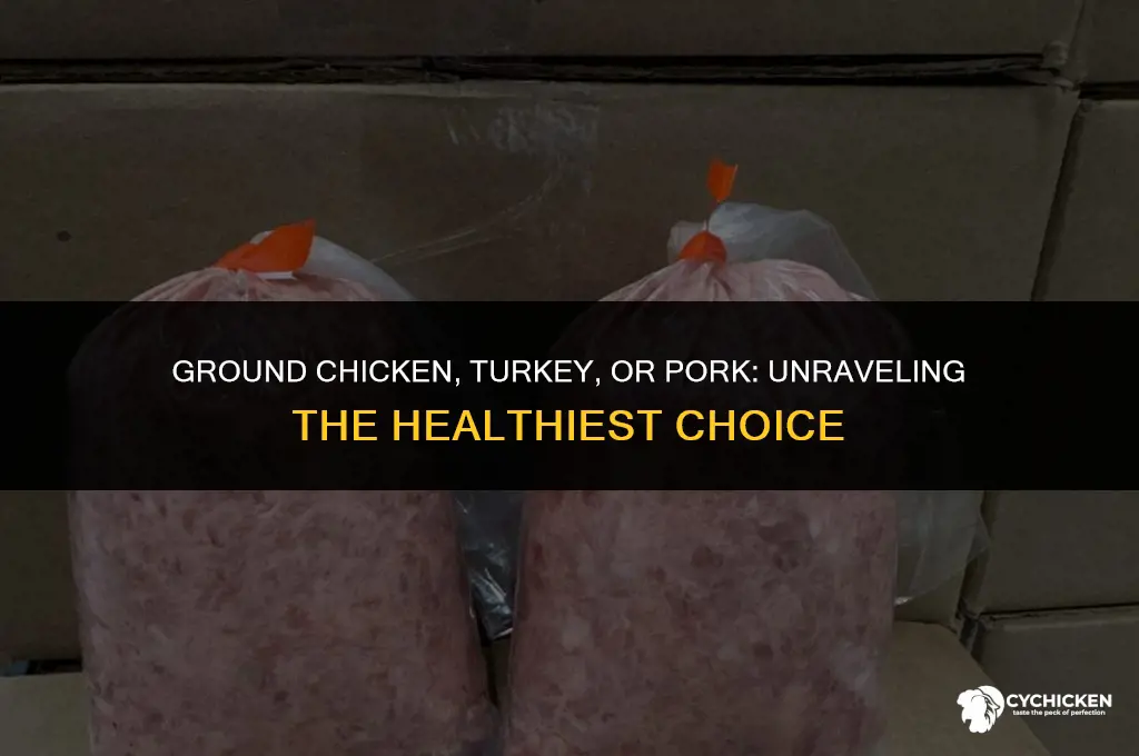 which is healthier ground chicken turkey or pork