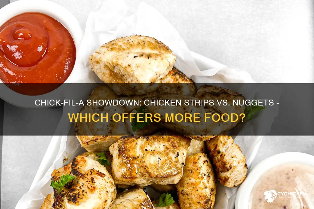 which is more food at chickfila chicken strip or nuggets