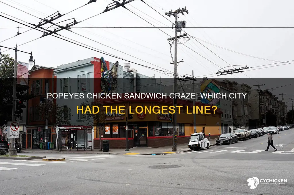 who had the longets line for popeys chicken sandwich