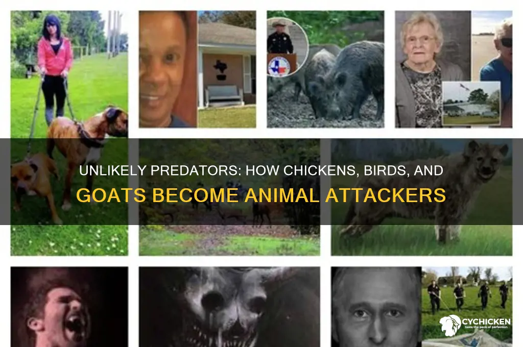 who is the animal attack chicken bird goats