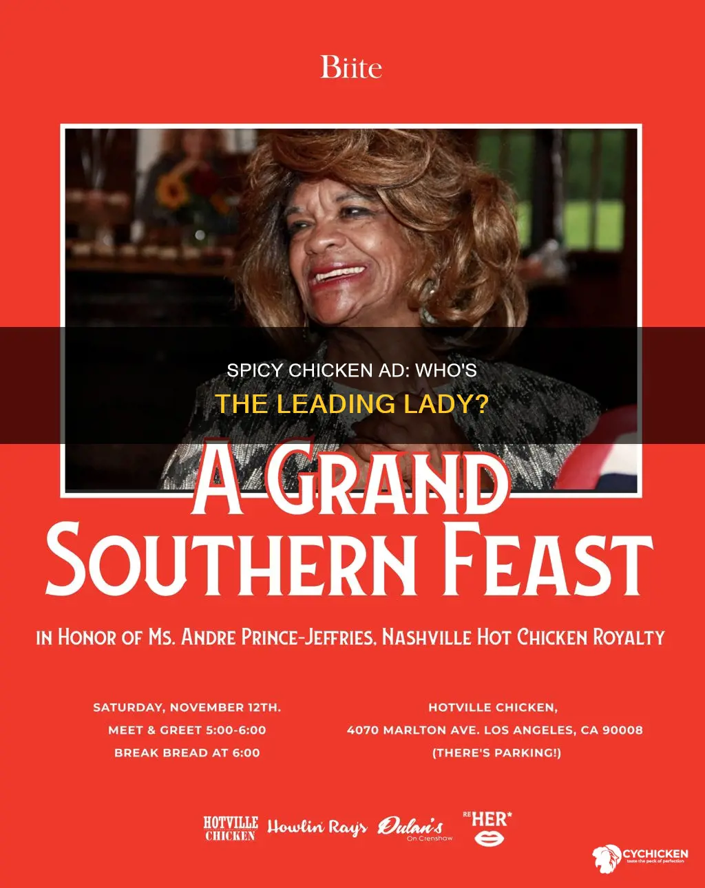 who is the woman in the spicy chicken commercial