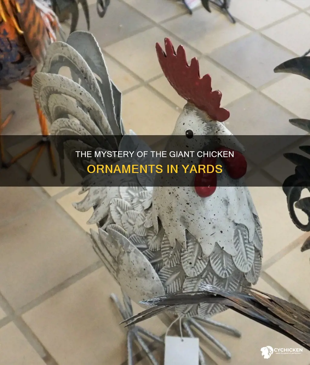 why are peopleputting a large chicken orniment in yard