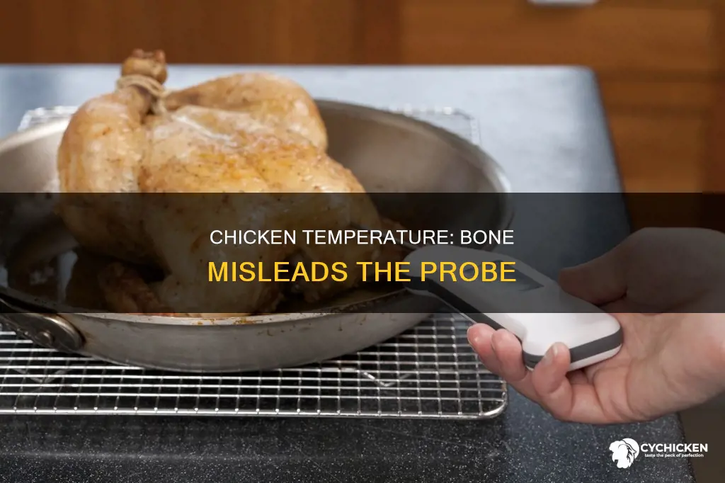 why avoid the bone when checking temp on chicken