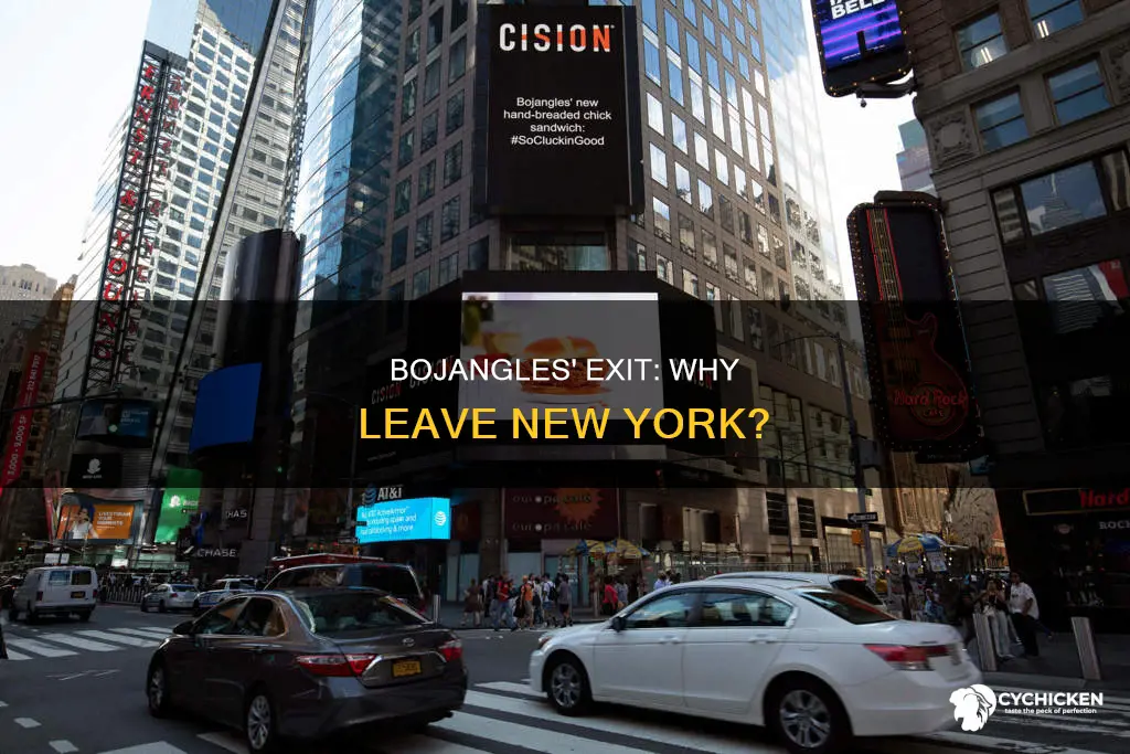 why did bojangles famous chicken n biscuits leave new york