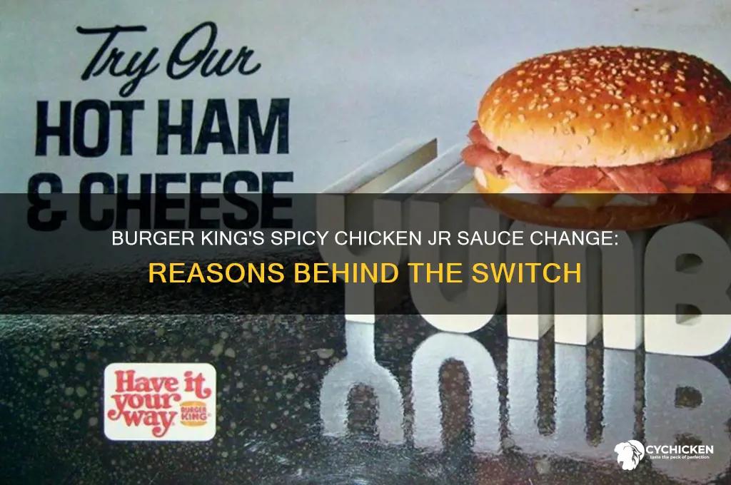 why did burger king change their spicy chicken jr sauce