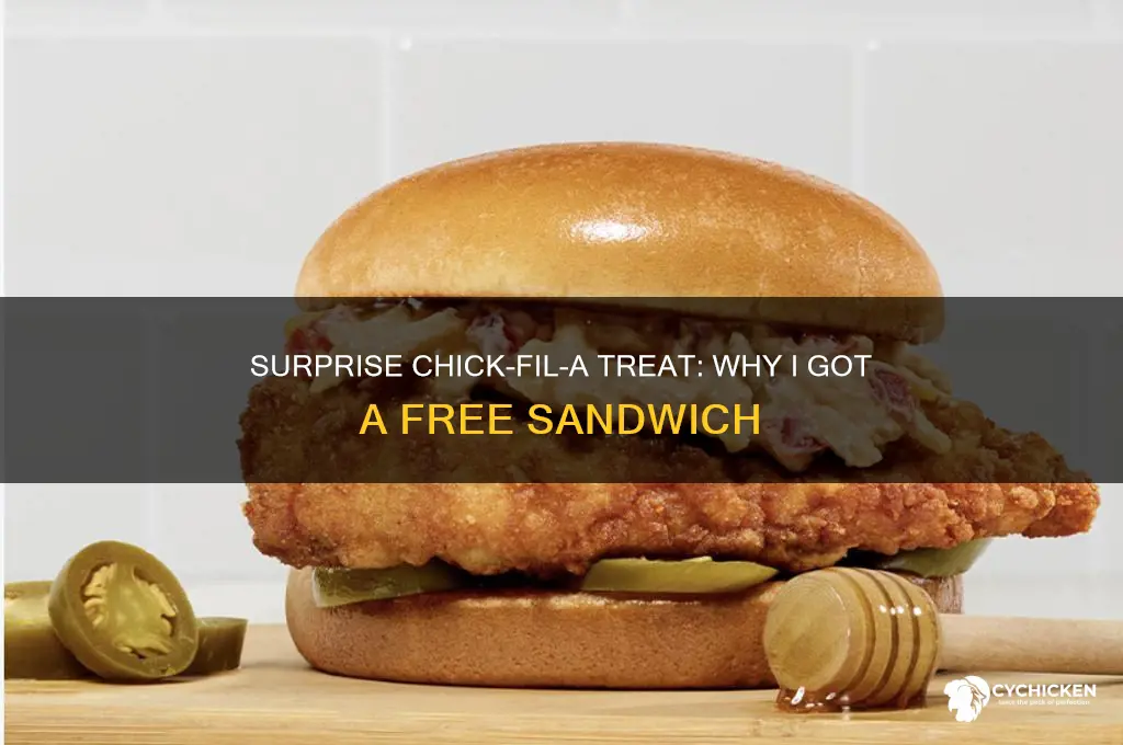 why did chick fil a give me free sandwich