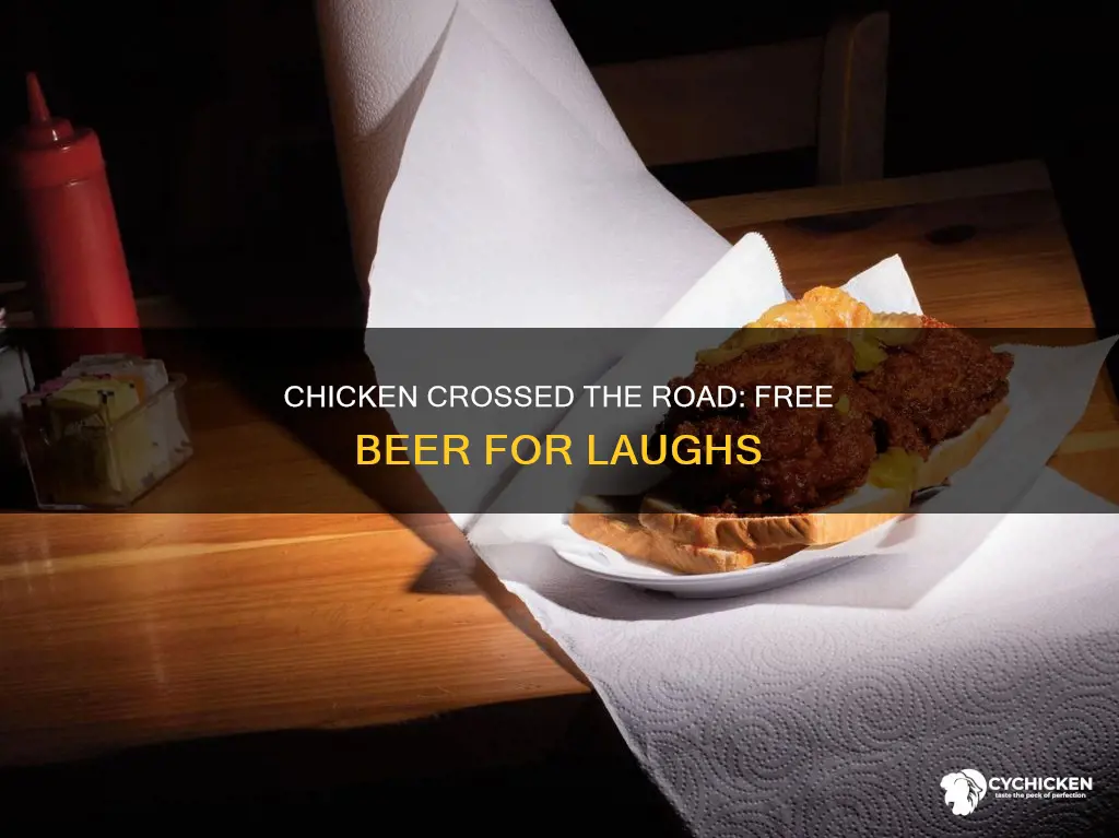 why did chicken cross the road joke free beer