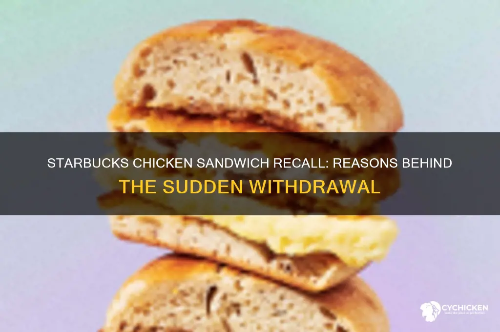 why did starbucks recall the chicken sandwich