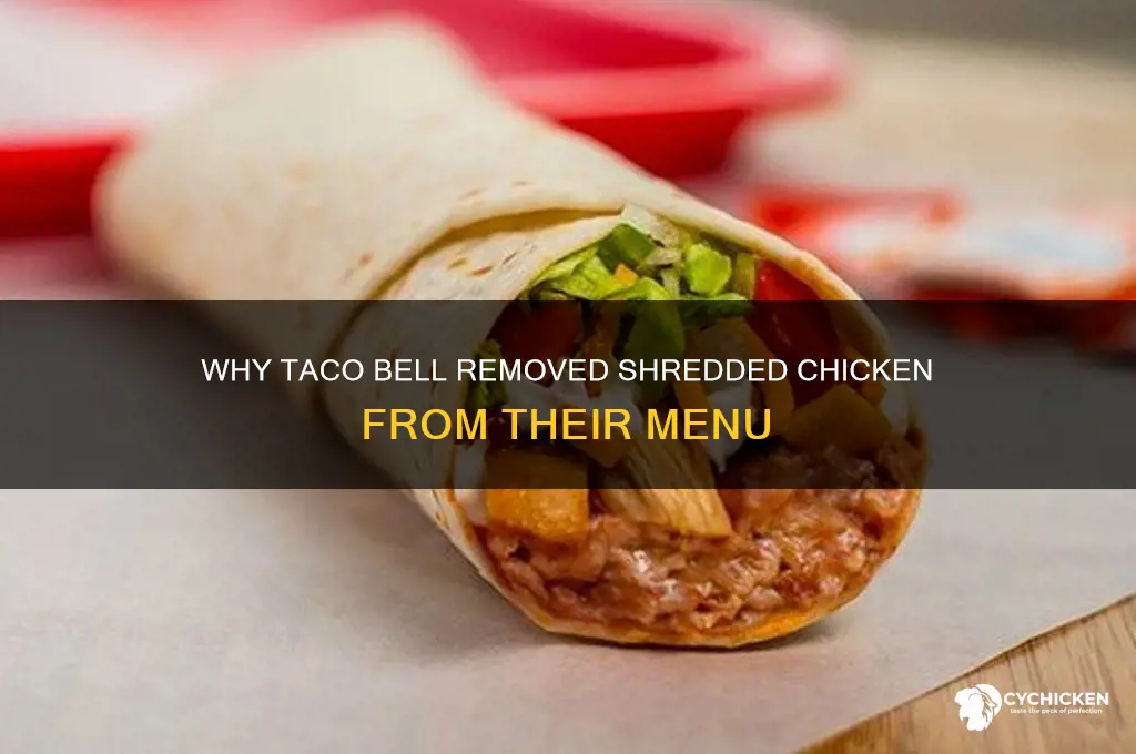 why did taco bell stop selling shredded chicken