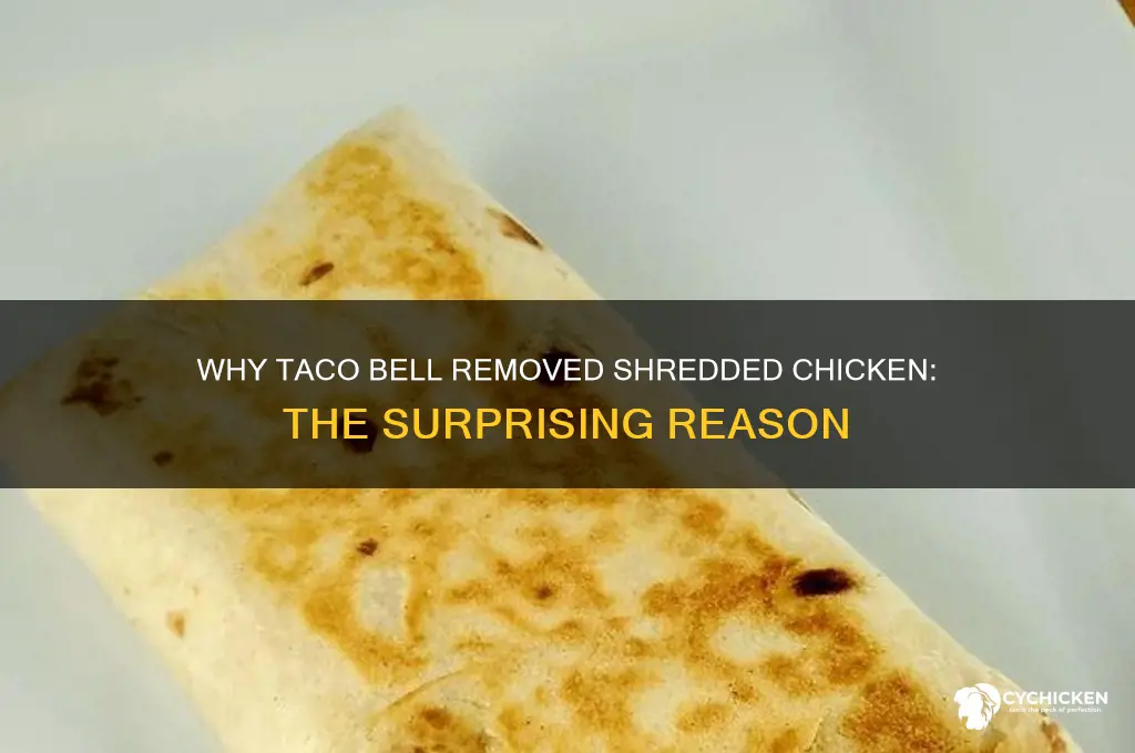 why did taco bell take away shredded chicken