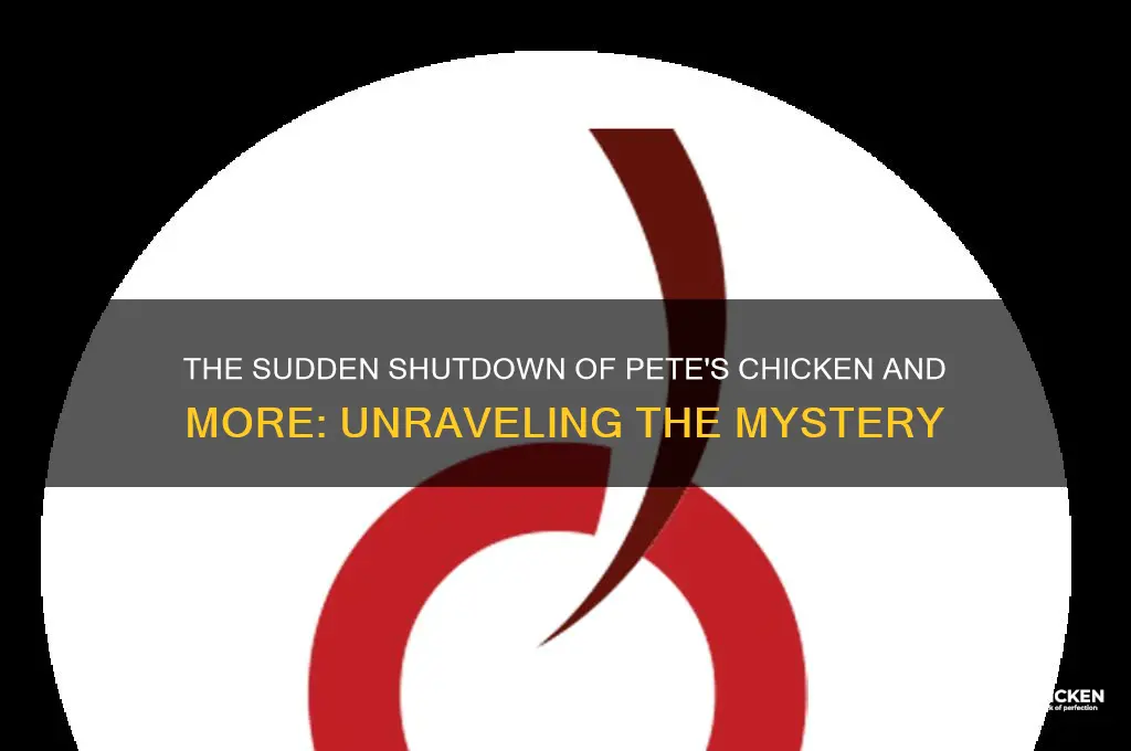 why did they close petes chicken and more