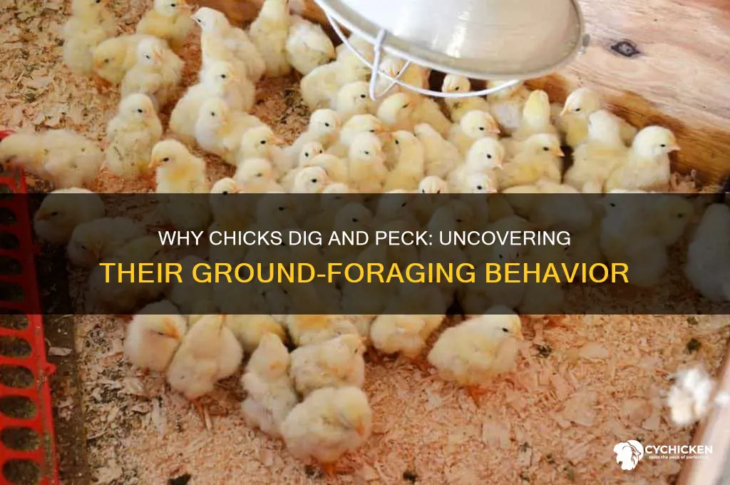 why do chicks dig and peck at ground