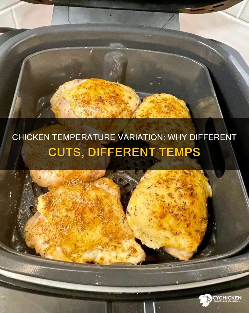 why do different parts of chicken have different temperatures