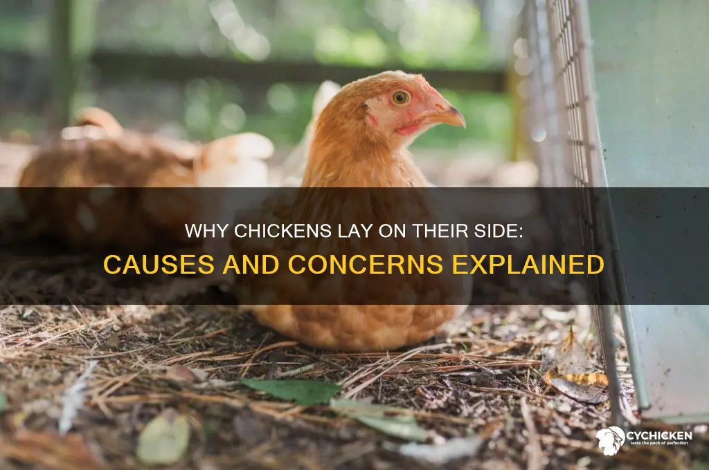 why does a chicken lay on its side