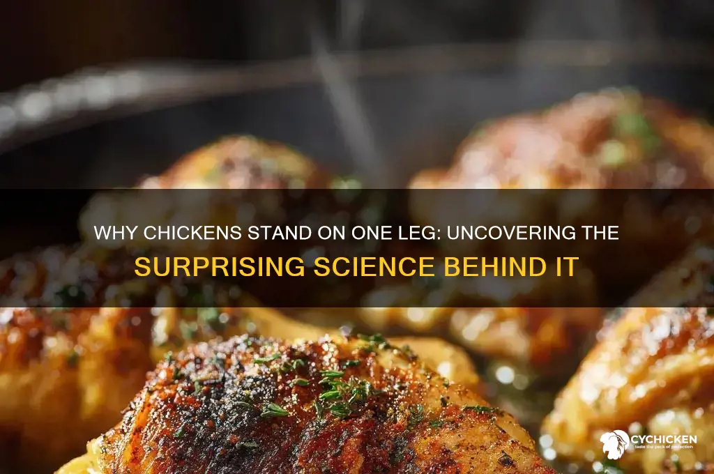 why does a chicken stand on one leg