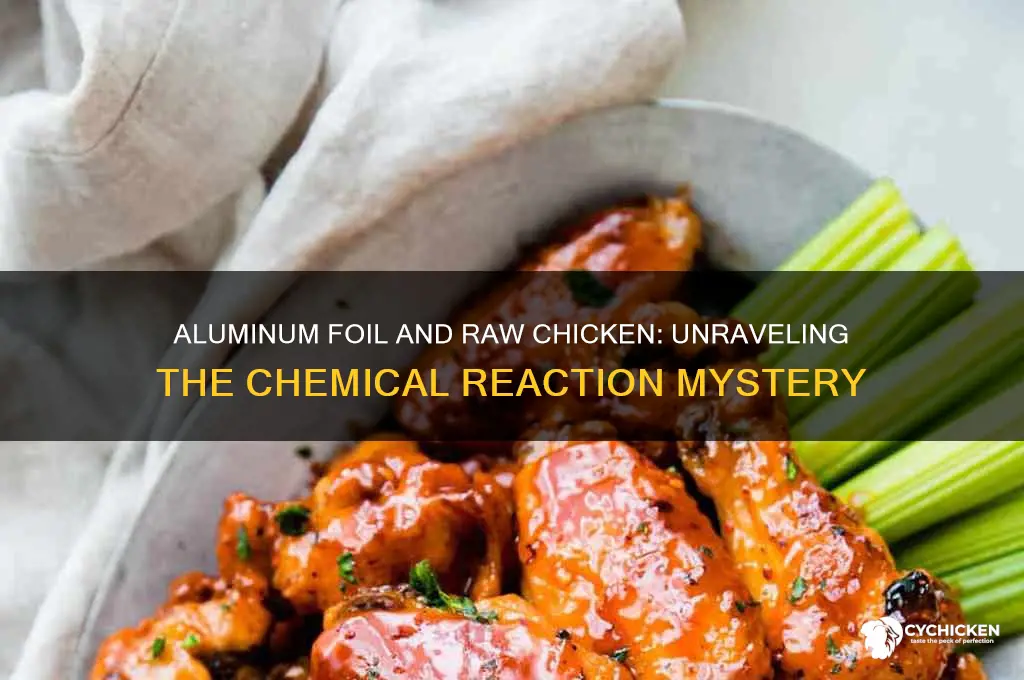 why does aluminum foil react with raw chicken