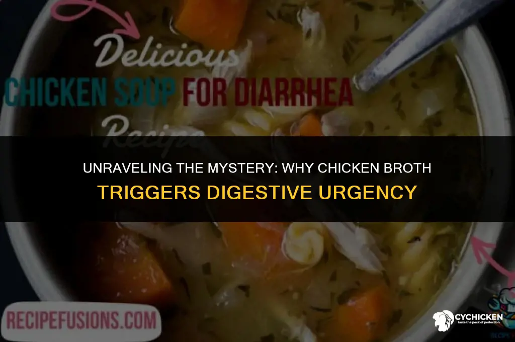 why does chicken broth make me poop